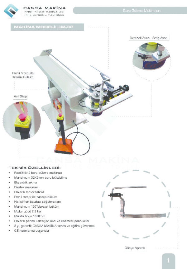 CM-32 Boru Bükme Makinesi