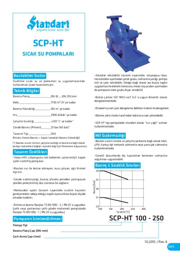 SCP-HT Sıcak Su Pompaları