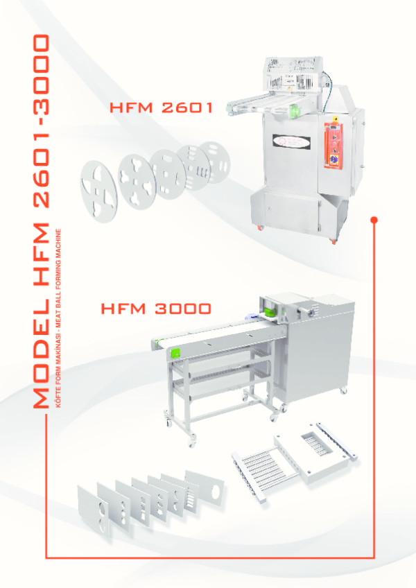HFM 2601-3000 Hamburger Köfte Form Makinası