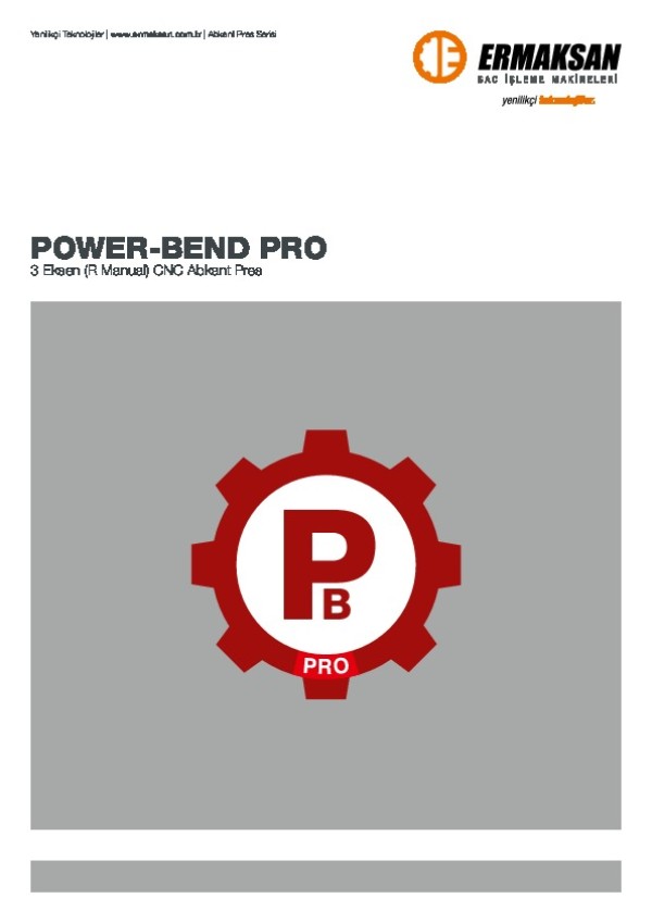 POWER-BEND PRO - 3 Eksenli CNC Abkant Pres